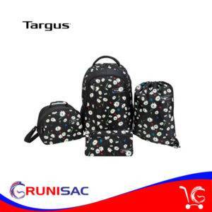 KIT MOCHILA SPORT TARGUS 15.6"+MORRAL+LONCHERA+ESTUCHE FLOWER BLACK (PN BUS89107GL)