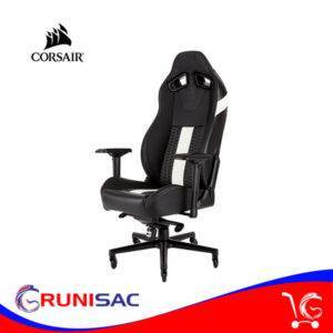 Sillón de Juego Corsair T2 ROAD WARRIOR - Cuero PU, Acero - Negro/Blanco